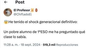 Un profesor tiene "el shock generacional definitivo": dice esta palabra y nadie sabe lo que significa