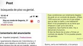 Un propietario alquila un piso con este requisito: la réplica que da es para exponerla en Idealista