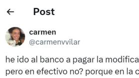 Va a hacer un pago en el banco con 1,20 euros en la cuenta y lo que le dicen es tremendo