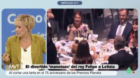 Cristina Pardo habla del 'manotazo' de Felipe a Letizia y mira donde nadie lo ha hecho