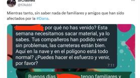 Le pide que vaya a trabajar tras la DANA, él le cuenta su situación: la réplica del jefe, indignante