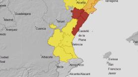 La AEMET activa la alerta roja en el norte de Castellón: podría llover hasta 180 litros/m2