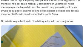 Un poco de ternura en medio de la catástrofe: el mensaje de un niño que hace saltar las lágrimas