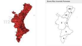 Se establece el riesgo extremo de incendios forestales en toda la Comunitad Valenciana