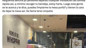 Una empleada de Burger King enseña cómo le han dejado la sala: más de uno debería darle una pensada