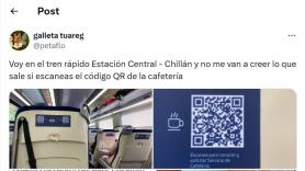 Escanea el QR que hay en el tren y lo que le sale lleva 50.000 'me gusta': no es para menos