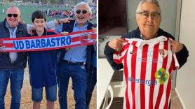 Toda una vida junto a la UD Barbastro: así viven tres históricos socios un partido contra el FC Barcelona