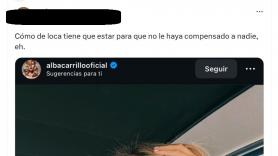 Alba Carrillo se pasa el juego con su respuesta a este ofensivo comentario sobre ella