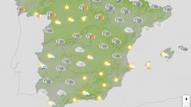Una línea de tormentas cruza el centro de la península a las puertas del fin de semana y la AEMET confirma frenazo en termómetros