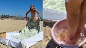 Enseña cinco trucos para ir a la playa sin llenarse de arena y los comentarios no perdonan