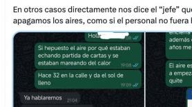 Un camarero pone el aire en el bar en el que trabaja y le llega este indignante whatsapp de su jefe
