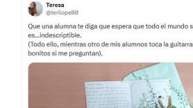 Una profesora emociona al enseñar la carta que le ha escrito una alumna: pelos de punta