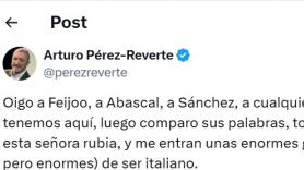 Este tuit de Pérez-Reverte sobre Feijóo, Abascal y Sánchez lleva más de 12.000 'me gusta'