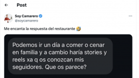 Un influencer quiere comer gratis en un restaurante y la breve respuesta del dueño merece una estrella Michelin