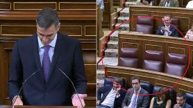 Sánchez ve el escaño de Abascal vacío durante su turno de respuesta y su réplica es tan clara como concisa