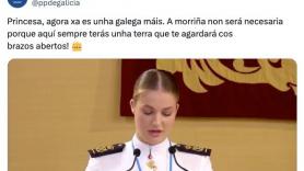 El PP gallego pone este tuit a Leonor y el PSOE de Madrid les da jaque mate: basta un recordatorio y una pregunta