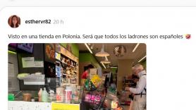 El cartel visto en una tienda de Polonia dice mucho y nada bueno de cómo ven a quienes hablan español