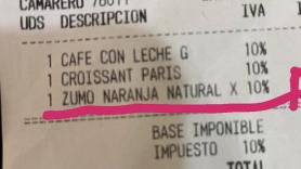 Enseña lo que ha pagado por un zumo, un cruasán y un café en Galicia y hay cientos de comentarios al momento