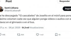 El cómico Santi Liébana señala cómo se deshace de los que ponen el volumen alto en el bus: muchos ya toman nota