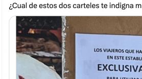 Colocan este cartel en un bar y hay lío: "Es ilegal y denunciable, existe una ley que lo prohíbe expresamente"
