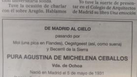 La esquela que se ha publicado en el diario 'El País' es para enmarcar: "Maravillosa"