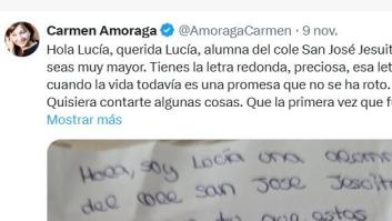 La escritora Carmen Amoraga encuentra esta carta de una niña a Valencia y emociona con su respuesta