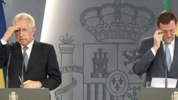 Rajoy y Monti ven "positivas" las palabras de Draghi mientras las Bolsas se hunden y las primas se disparan