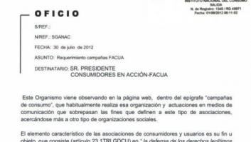 La asociación de consumidores FACUA denuncia amenazas del Ministerio de Sanidad