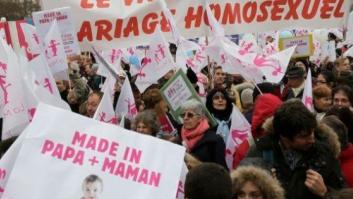 Cientos de miles de personas marchan en París contra el matrimonio homosexual