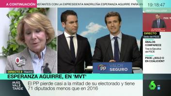 Esperanza Aguirre responde a la gran pregunta del PP: ¿debe dimitir Pablo Casado?