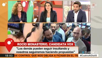 La drástica decisión de Cristina Fallarás en 'Cuatro al día' en una entrevista con Rocío Monasterio (Vox)