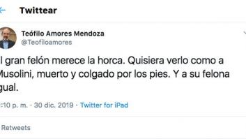Un concejal del Ayuntamiento de Cáceres (ex de Vox): "El gran felón merece la horca"