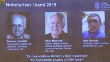 Tomas Lindahl, Paul Modrich y Aziz Sancar, Premio Nobel de Química 2015 por el estudio de la reparación del ADN