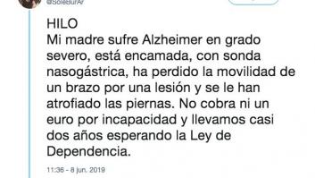 La reflexión viral sobre la pensión por incapacidad de Juan José Cortés: "Mi madre sufre Alzheimer..."