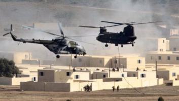 Catorce heridos leves en un accidente de helicóptero en las maniobras de la OTAN en Zaragoza