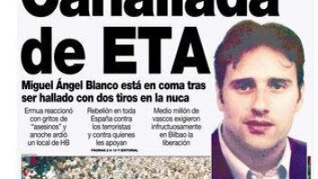 22 años del asesinato de Miguel Ángel Blanco: las portadas que nos helaron el corazón