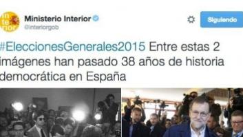Interior levanta polémica por un tuit en el que saca a Suárez y Rajoy