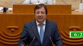El emocionado discurso del presidente de Extremadura: "Nunca he estado tan roto por dentro"