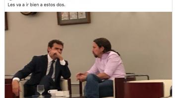 Pablo Iglesias aclara lo que está ocurriendo en esta foto con Albert Rivera