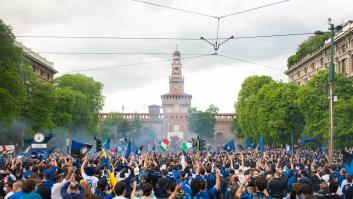 La foto de la celebración del campeón de liga de Italia en plena pandemia