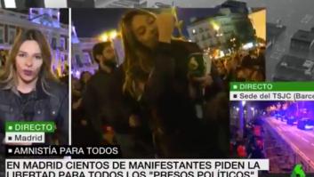 Escupen y agreden a una periodista de La Sexta en una manifestación en apoyo al independentismo en Madrid