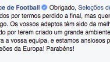 La respuesta de Francia a esta celebración loca de Portugal en Facebook