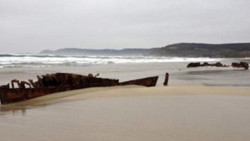 El temporal descubre en Fisterra un barco de vapor hundido en 1927