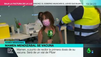 Mamen Mendizábal se vacuna en directo y deja un reivindicativo mensaje