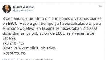 Óscar Puente y Miguel Sebastián se enzarzan por este tuit de enero: "Pertenecemos al mismo partido"
