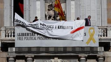 Torra desafía a la Junta Electoral con otra pancarta a favor de los presos