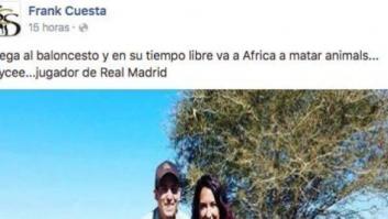 Frank Cuesta publica una imagen del madridista Jaycee Carroll junto a una cebra muerta