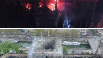 Las sobrecogedoras imágenes aéreas de Notre Dame tras el incendio