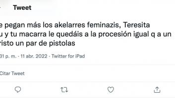 Teresa Rodríguez comparte que está de procesión, recibe este tuit y su respuesta es épica