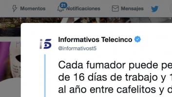 Telecinco matiza un tuit sobre los descansos de los trabajadores tras recibir duras críticas